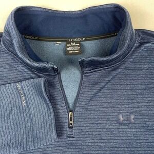 Under Armour Golf Storm Quarter Zip Pullover Mens 4XL Blue Ribbed Knit Sweater